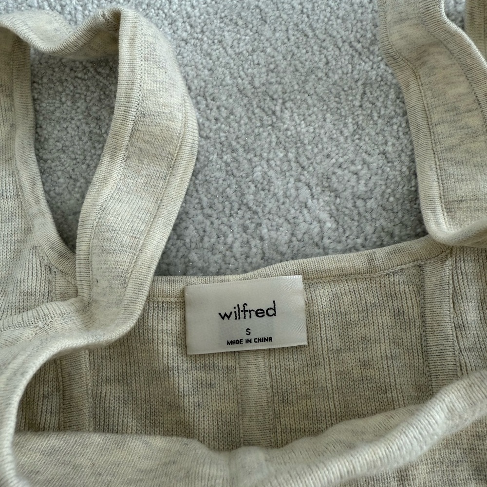 Aritzia Wilfred Cropped Corset Tank Top Heathered Oatmeal Cream Size S - Picture 3 of 5